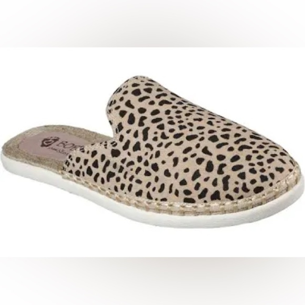 BOBS from Skechers Leopard Print Slip-On Mule in Tan and Black